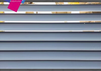 Győrszemerei bioklimatikus pergola, lamellák közeli képe