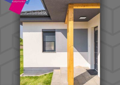 Antracit motoros alumínium redőny Hédervár családi házon