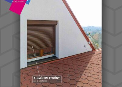 Motoros dió színű alumínium redőny Pázdon, Jola Székesfehérvár.